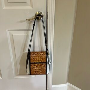 Brahmin shoulder bag or can be converted to cross body.  Pecan, brown and white.